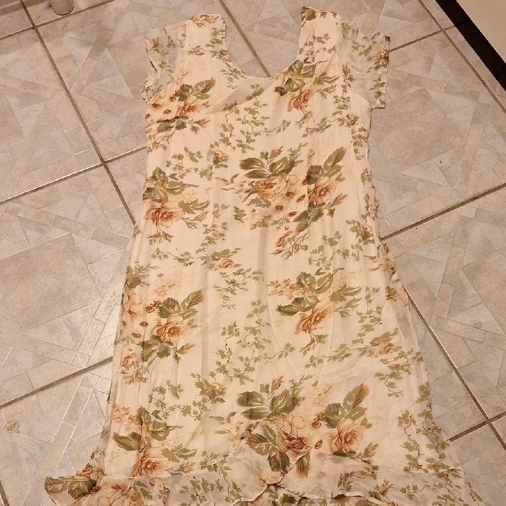 y. Floral Print Dress Lined Size 1X